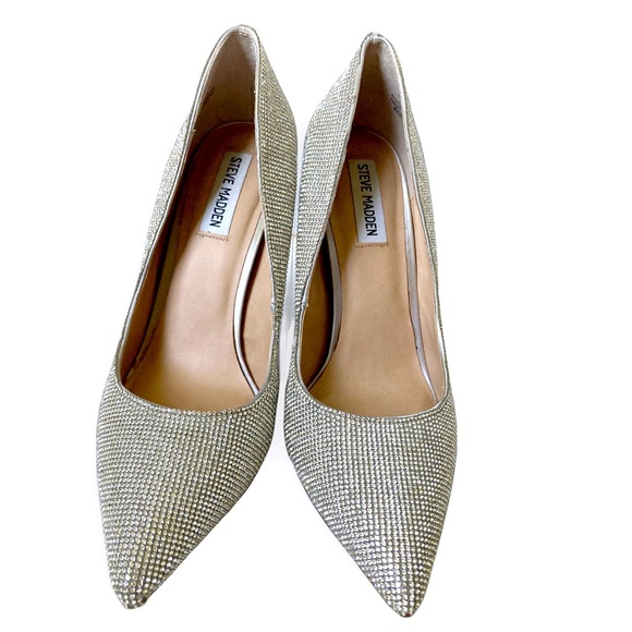 Steve Madden Daisie Crystal Heels 4 Inch Size 9 - Picture 4 of 10